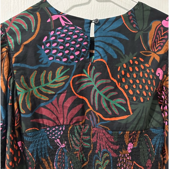 Farm Rio Floral Tropical Print Long Sleeve Blouse - Picture 8 of 12
